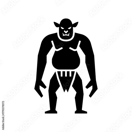 troll glyph icon. giant monster illustration.