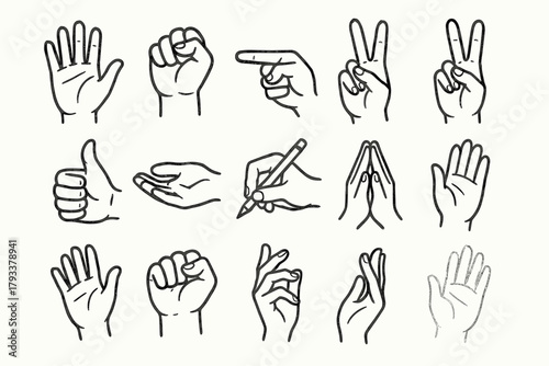 Open gesture cupped vector icon sign delicate up closed icons hand fist
