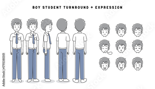 Boy Student Turnround and Expression