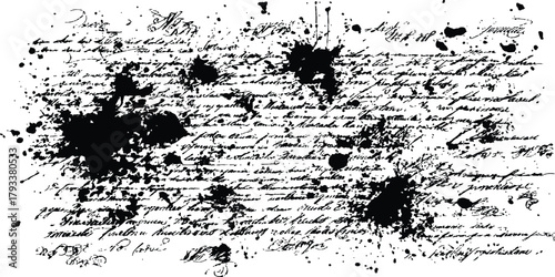  Black and white handwriting texture background. Hand-written letter, black on white and on a paper background.  