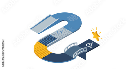 Modern accessibility ramp design symbolizing inclusive pathways and welcoming journeys toward success