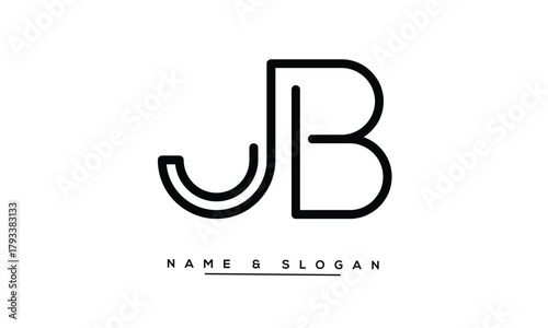 JB, BJ Abstract Letters Logo Monogram