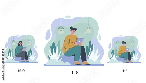 Confused user trying to solve digital problems on a tablet in a cozy modern setting