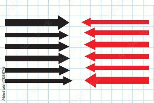 Arrows facing each other