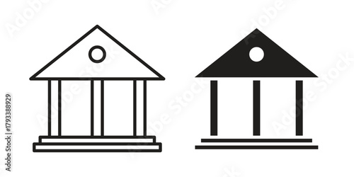 Bank icon in trendy flat style design. Vector graphic illustration.