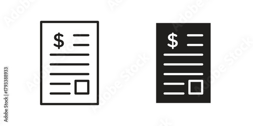 Bank statement icon in trendy flat style design. Vector graphic illustration.