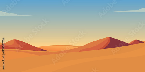 The pyramids of Giza rise above the arid Sahara landscape under the hot desert sun