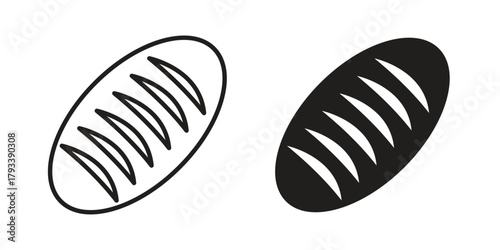Bread loaf icon in trendy flat style design. Vector graphic illustration.