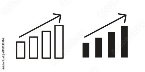 Business growth icon in trendy flat style design. Vector graphic illustration.