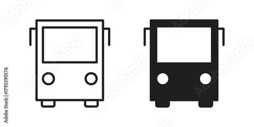 Bus icon in trendy flat style design. Vector graphic illustration.