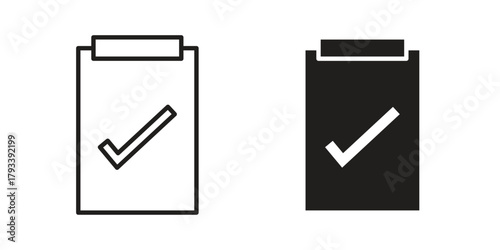 Clipboard check icon in trendy flat style design. Vector graphic illustration.