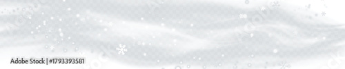 Winter snowstorm effect with snow, cold wind effect, soft fog and small snow particles on transparent background; winter Christmas design element.