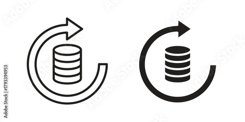 Data backup icon in trendy flat style design. Vector graphic illustration.