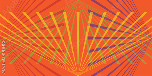 orange sun rays background design template