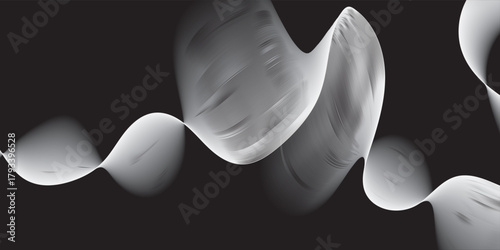 monochrome. white and black wave. abstract background, suitable for landing page and computer desktop background. 3d vector