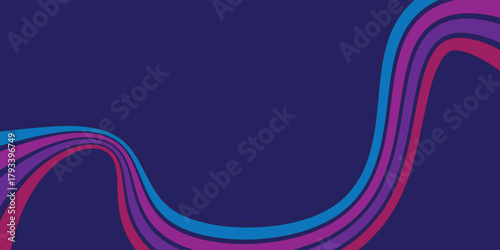 Abstract background of rainbow groovy Wavy Line design in 1970s Hippie Retro style. Vector pattern ready to use for cloth, textile, wrap and other.