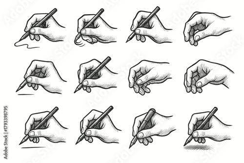Motion fingers relaxed shading drawing icon grip vector hand gestures wrist