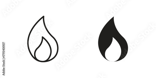 Fire icon in trendy flat style design. Vector graphic illustration.