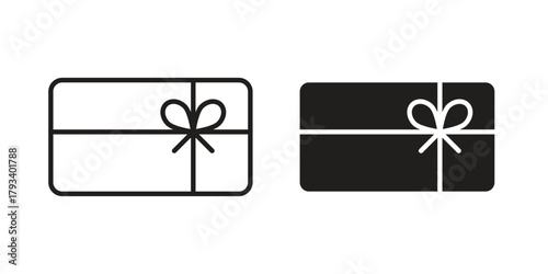 Gift card icon in trendy flat style design. Vector graphic illustration.