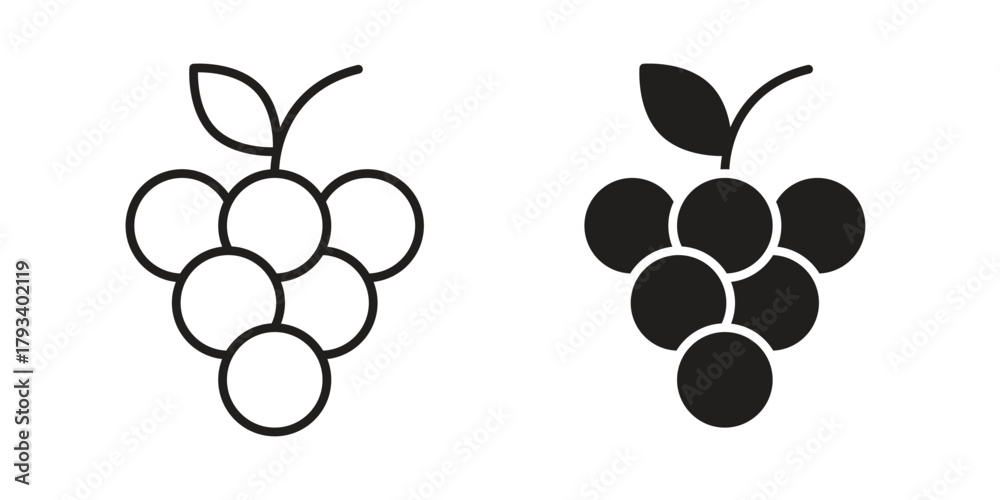 Fototapeta premium Grapes icon in trendy flat style design. Vector graphic illustration.