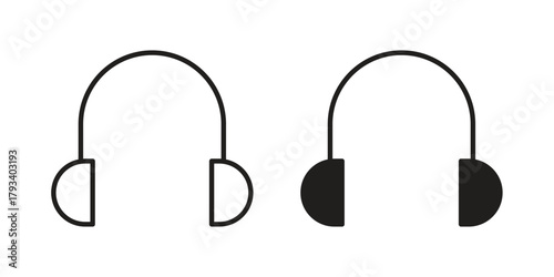 Headset icon in trendy flat style design. Vector graphic illustration.