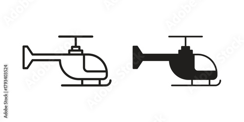 Helicopter icon in trendy flat style design. Vector graphic illustration.