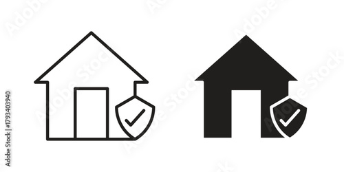 Home insurance icon in trendy flat style design. Vector graphic illustration.