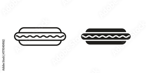 Hot dog icon in trendy flat style design. Vector graphic illustration.