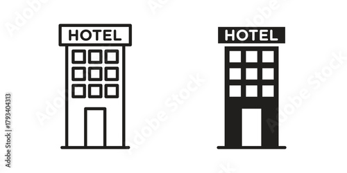 hotel icon in trendy flat style design. Vector graphic illustration.