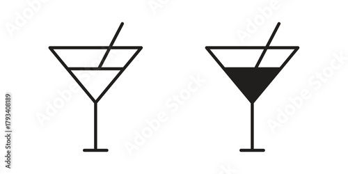 Martini glass icon in trendy flat style design. Vector graphic illustration.
