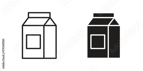 Milk carton icon in trendy flat style design. Vector graphic illustration.