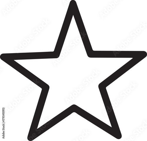 Simple outline of a five-pointed star, a universal symbol of excellence and achievement.