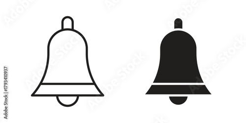 Notification bell icon in trendy flat style design. Vector graphic illustration.