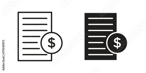 Payment receipt icon in trendy flat style design. Vector graphic illustration.