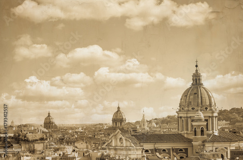 Rome old postcard - vintage style, retro texture