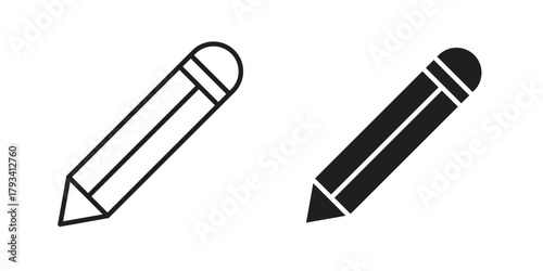 Pencil icon in trendy flat style design. Vector graphic illustration.