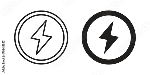 Power icon in trendy flat style design. Vector graphic illustration.