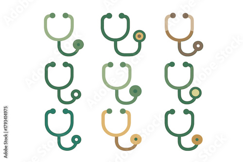 Seamless medical stethoscope pattern with gradient background