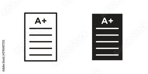 Report card icon in trendy flat style design. Vector graphic illustration.