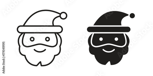 Santa Claus icon in trendy flat style design. Vector graphic illustration.
