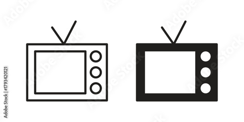 Television icon in trendy flat style design. Vector graphic illustration.