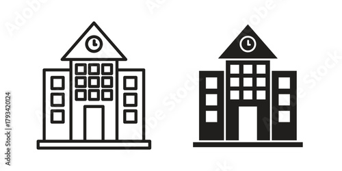 school icon in trendy flat style design. Vector graphic illustration.
