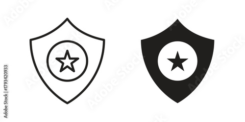 Security badge icon in trendy flat style design. Vector graphic illustration.