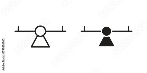 Seesaw icon in trendy flat style design. Vector graphic illustration.