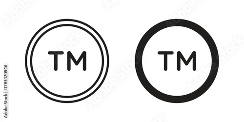 Trademark icon in trendy flat style design. Vector graphic illustration.
