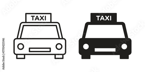 Taxi icon in trendy flat style design. Vector graphic illustration.