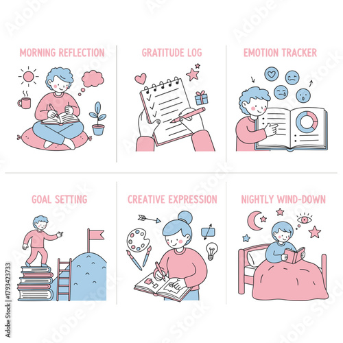 Mental wellness toolkit daily habits for reflection goal setting tracking emotions and creative expression