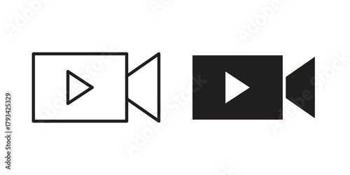 Video icon in trendy flat style design. Vector graphic illustration.