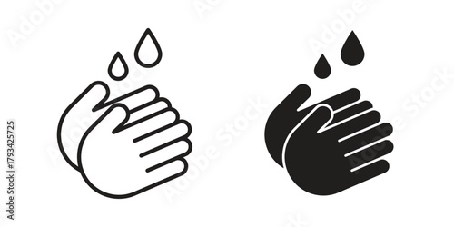 Wash hands icon in trendy flat style design. Vector graphic illustration.