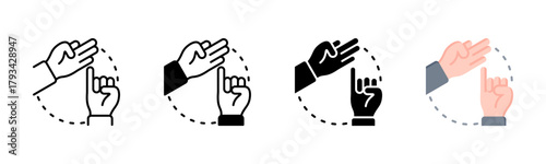 Sign Language Icon, Multi Styles Icon Set